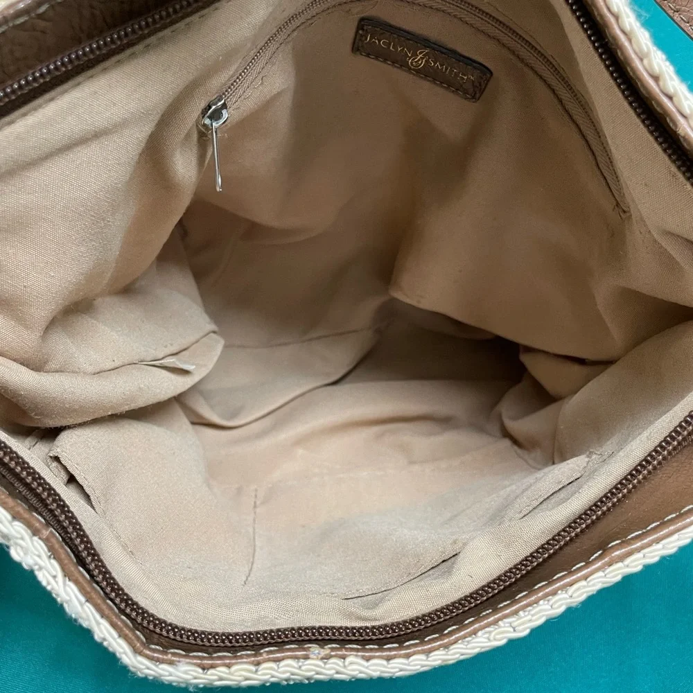 Jaclyn Smith Tan Crochet Hobo Bag